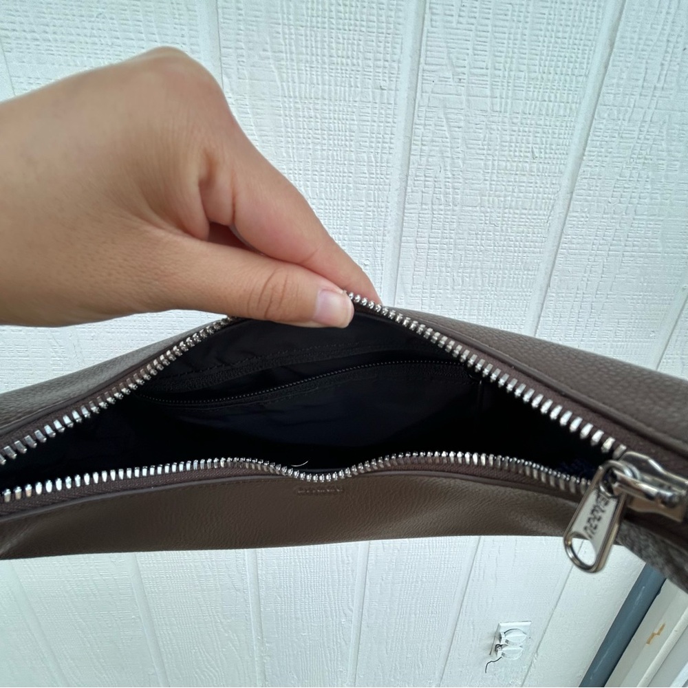 BAGGU Mini Recycled Leather Shoulder Bag Brown - Picture 3 of 9